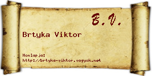 Brtyka Viktor névjegykártya